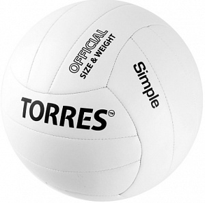 Волейбольный мяч Torres Simple V32105 синтетическая кожа бело-черный