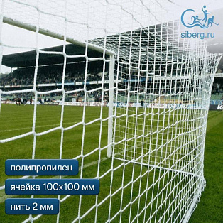 Cетка для футбольных ворот 2 мм ячейка 100х100 мм (пара)